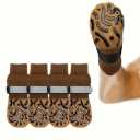 Anti-Slip Dog Socks with Double Sides Grips for Small Medium Large Dogs Hardwood Floors Prevents Licking, Dog Shoes for Hot Pavement Traction Control Paw Protector for Senior Dogs, Grey L (Large (4 Count))