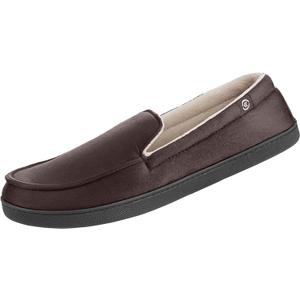 Isotoner Men's Microsuede Moccasin Slippers - Men’s Indoor and Outdoor Sole Slippers, Features Memory Foam for a Customer Fit and Arch Support for All-Day Comfort, Machine Washable 8-9