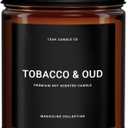 1OAK Tobacco & Oud Scented Candle - Tobacco Pipe Candle - 7oz (200g) - 40hr Burn Time - Soy Wax - Modern Home Fragrance