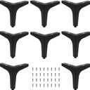8 PCS 6 Inch Furniture Legs, Black Metal Triangle Furniture Feet, Replacement Sofa Legs Suitable for Sofa, Coffee Table, Cabinet, Cupboard, Chair, End Table