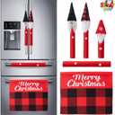JOYIN Christmas Refrigerator Handle Covers Set of 5 Xmas Appliance Handle Covers for Kitchen Fridge Microwave Oven Dishwasher Decoration, Xmas Indoor Dcor, Xmas Home Decorations Party Favor Supplies