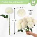 Hananona 24 Pcs Artificial Chrysanthemums Flowers Ball White Flower Bulk, Fake Mums Flowers Silk Plants for Home Decor Indoor Floral Arrangement Table Centerpiece (24, White)