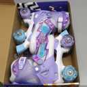 MammyGol Roller Skates for Girls Kids Boys, 4 Sizes Adjustable Quad Toddler Skates Indoor Outdoor Ages 3-8, Pink Blue Purple Green (Medium(1-4))