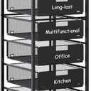 EasyPAG Rolling Cart with Drawers, 8 Drawer Multipurpose Mobile Utility Storage Craft Cart, Metal Filing Cabinet for Home Office, Black