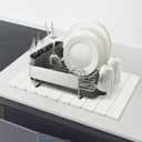 24" x 16" Large Stone Drying Mat for Kitchen Counter, Collapsible Quick Absorbent Drying Mat, Diatomaceous Earth Dish Drying Mat for Kitchen Dishes Bottles Cups, Match Any Countertop(White)