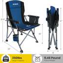 XGEAR Camping Chair with Padded Hard Armrest, Sturdy Folding Camp Chair with Cup Holder, Storage Pockets Carry Bag Included, Support to 400 lbs