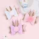 2 x OAOLEER 6Pcs Easter Bunny Hair Bow Clips, Rabbit Hair Bow Accessories for Easter Party Birthday Supplies (Glitter Easter Bows)