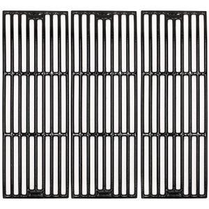 Hongso Porcelain Coated Cast Iron Grill Cooking Grates Replacement for Chargriller Models 2121, 2123, 2222, 2828, 3001, 3030, 3725, 4000, 5050, 5252, 5650,9020. Set of 3