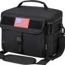 Ronyes Tactical Lunch Box for Men,Large Insulated Lunch Bag with Shoulder Strap,Heavy Duty lunchbox Cooler MOLLE Webbing, Leakproof Pail for Work Camping Fishing-Black