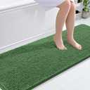 OLANLY Bathroom Runner Rugs 70x24, Soft Absorbent Chenille Bath Rugs, Rubber Backing Quick Dry, Machine Washable Long Bath Mats for Bathroom Floor, Tub and Shower, Home Decor Accessories, Olive Green