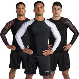 Sanabul Essential Long Sleeve Compression Training Rash Guard for MMA BJJ Wrestling Grappling and No Gi Jiu Jitsu Rashguard - White, Small