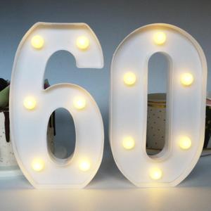 2 x H:7.88 inches Light Up Numbers 60 Sign for Party Decor, 60th Birthday Decorations for Women, 60th Wedding Anniversary Party Centerpieces Table Decorations for Men