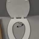 Bemis 1500EC Durable Wooden Toilet Seat, Easy Clean Hinges, Made in USA, Elongated, White