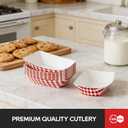 300 Pack 2lb Red White Checkered Paper Food Trays 2lb, 300 Pack Bulk - Heavy Duty Grease Resistant for Fries, Tacos, Popcorn, Hot Dogs - QSR, Family, Concession Trays