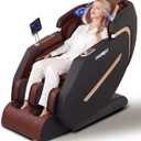 2026 4D Massage Chair Full Body, Zero Gravity Massage Chair with SL-Track & Heating, Massage Shiatsu Recliner Chair with Smart Voice Control, Touchable Screen, Airbags (Brown)