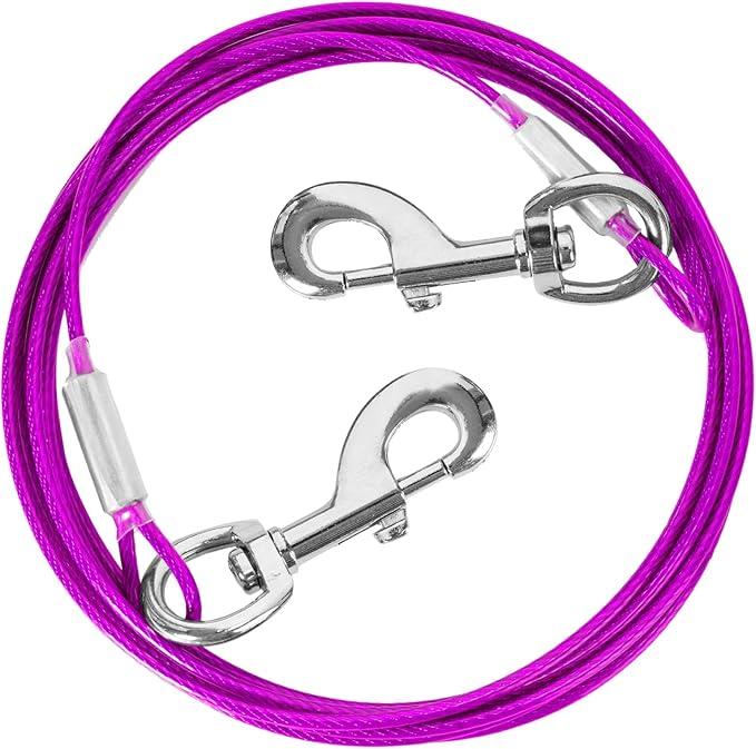 Tie Out Cable for Dogs,7FT Dog Leads,Heavy Duty Tie,Durable Dog Runner Tether Line for Outdoor,Yard