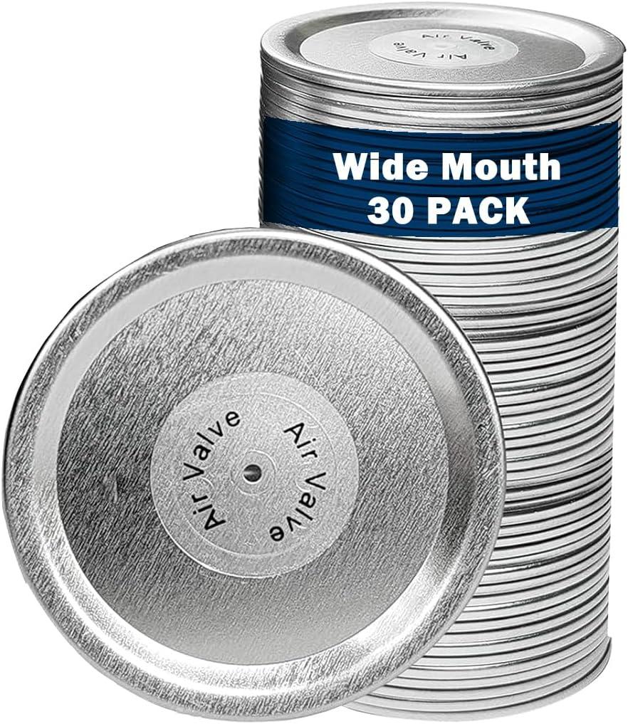 30Pcs Rust-Proof Wide Mason Ja Lids - for Electric Mason Jar Vacuum Sealer Lids - Food Grade Material