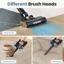 OLIXIS Cordless Vacuum Cleaner, Rechargeable Upright Cleaner with Flexible Steering, Extendable Wand, LED Headlight, 3 Brushes & Wall Mount, Handheld Vacuum for Hardwood Floor Home Cleaning