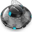 (2025 Upgrade) Cordless Robotic Pool Cleaner, Lasts 80 Min, Automatic Vacuum for Above-Ground Pools up to 645 Sq.ft,Portable, Self-Parking,Light Black