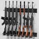 Gun Rack for Wall, Heavy Duty Steel Gun Wall Mount, Adjustable 4/8/12 Slot Indoor Gun Racks Securely Hold Shotguns Rifles Rack for Home Garage Office or Retail Shop