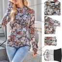 Lace Long Sleeve Floral Mesh Top Mockneck Going Out Tops for Women Trendy Undershirt Fashion Outfits (L)