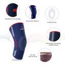 Patella Knee Sleeve with Side Stabilizers  Kneecap Support with Gel Pads  Compression Knee Brace for Men & Women (Brown, M)