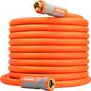 YAMATIC Garden Hose 5/8 in x 75 ft, Ergonomic Swivel Fittings, Burst 600 PSI,Heavy Duty, Flexible and Lightweight Water Hose (Orange)