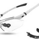 ROCKBROS Pickleball Glasses for Men & Women Photochromic Sports Sunglasses, UV400 Protection & Interchangeable Strap