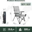 SUNNYFEEL High Back Reclining Camping Chair 500 lbs with 3-Position, Grey