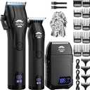 BILLAR Professional Barber Clippers and Trimmer Set - Foil Shaver Professional Hair Clippers for Men, Mens Cordless Hair Clipper for Barbers Haircut KitBlack