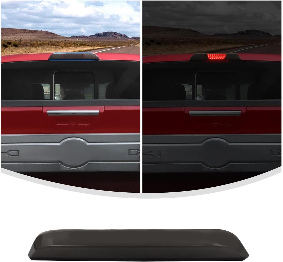 Linskip 3rd Brake Light Cover Compatible with 2015-2026 Ford F150 & 2017-2026 F250/F350/F450/F550 & 19-26 Ranger, Rear High Centre Brake Guard Trim, Exterior Accessories(Smoke Dark)