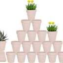 Vensovo 3 Inch Pink Terra Cotta & Terracotta Pots with Drainage - 20 Pack Clay Flowerpots, Succulent Nursery Planter Great for Plants, Crafts, Wedding Favor