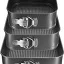 uxcell 7/8/9 Inch Springform Pan Nonstick Cake Pan with Removable Bottom Square Leakproof Cake Baking Pans Molds for Baking, Cheese Cakes, Pizza, Biscuits, Black