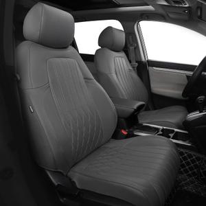 Seat Covers for Honda CRV 2017 2018 2019 2020 2021 2022 EX, EXL, LX, Sport, Touring, Special Edition, Hybrid & Gas, 1:1 Custom Faux Leather Seat Covers Full Set - Grey