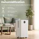 COWSAR 25 Pint Dehumidifier for Home and Basement 1200 Sq. Ft, Quiet 38dB Portable Dehumidifier for Bedroom Bathroom RV, Small Dehumidifiers with Continuous Drain Hose, 2L Tank, Smart Display