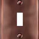 ENERLITES Toggle Light Switch Metal Wall Plate, Stainless Steel Switch Cover, Corrosion Resistant, Standard Size 1-Gang 4.50" x 2.76",Stainless Steel 201, 7711-AC, Antique Copper