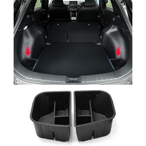 Karltys Trunk Organizer Compatible with Toyota Corolla Cross 2022-2025 2026, 2 Pcs Car Organizer Waterproof Trunk Storage Bin Box, Rear Organizer Side Pockets Accessories(Only for AWD, Not for Hybrid)