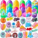 JJOYIN 24 Pcs Prefilled Easter Eggs with Assorted Toys, Filled with Easter Toys, Easter Basket Stuffers for Kids, Easter Egg Hunt , Classroom Prize Supplies