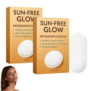 PurevLab Sun-Free Glow Patch for Women & Men, Round Micro-Tip Self Tanning Patches for Natural Bronzed Skin, Peel and Place Beauty Tabs for Daily Routine, No-Mess Travel-Friendly Tan Patch, 2 Boxes
