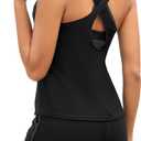Daci Women 3 Piece Tankini Swimsuits - Tummy Control Tank Top with Bra Modest Bathing Suit with Pockets Boyshorts Bottom 2026 (Black, XL)