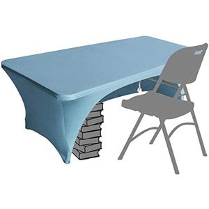 Eurmax Spandex Table Cover 4 ft. Fitted 30+ Colors Polyester Tablecloth Stretch Spandex Table Cover-Table Toppers, 4 FT Table Cover Open Back (4Ft, Sky Blue)