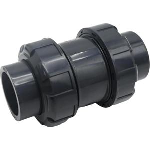 EATAKWARD 1-1/2 inch PVC True Union Check Valve, Slip-Slip Full-Port Practical Check Valve, Sch80 Socket Insert Pool Ball Check Valve for Backflow Prevention
