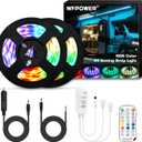 WFPOWER RV Awning Lights, Camper Lights, 12V Bluetooth LED Lights for DIY RV & Campers, Motorhome Travel Trailer Concession Stands Food Trucks, Light Up Canopy Area for BBQ Play Cards (RGB,32.8ft)