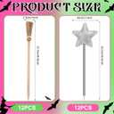 Watersay 24 Pack Princess and Witch Party Favors Including 12 Pcs Star Shape Ballpoints and 12 Pcs Witch Broom Pens Silver Pentagram Wand Broom Shape Pens for Party Supplies Decorations Gifts