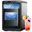 CyberChill Nugget Ice Makers Countertop, 44lbs Per Day, Pebble Ice Machine | Sonic Ice Makers Machine Chewable Pellet Ice, Self-Cleaning Removable Water Tank See Through Window for Home, Office, Party