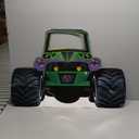 Green and Purple Monster Truck Photo Prop Birthday Decorations 37" x 25" Photo Booth Props Backdrop Selfie Picture Frame for Monster Truck Theme Baby Shower Favors Party Supplies