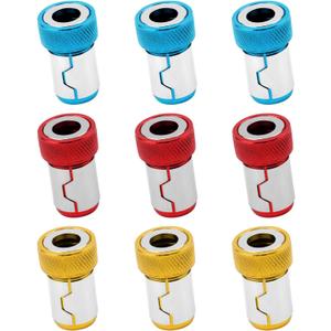 8pcs Screwdriver Head Magnetic Rings, 3 Colors Premium Aluminum Magnetizer Screw Holder Ring Durable Screw Head Magnet Ring for 1/4" Hex Screwdriver and Power Screwdriver Bits