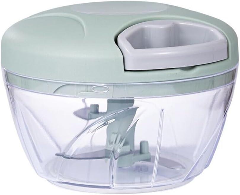 Onion Chopper, Vegetable, Garlic Chopper with Container, Kitchen Cutter,Pull String Hand Manual Food Processor Mincer Shredder for Cutting Onions Chili Ginger Seasoning Food Chopper (Green, 500ml)