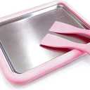 Rolled Ice Cream Maker,2026 New Rolled Ice Cream Maker Kit,DIY Rolled Ice Cream Tray with 2 Scrapers,Perfect for Family Fun,Homemade Desserts (Pink)