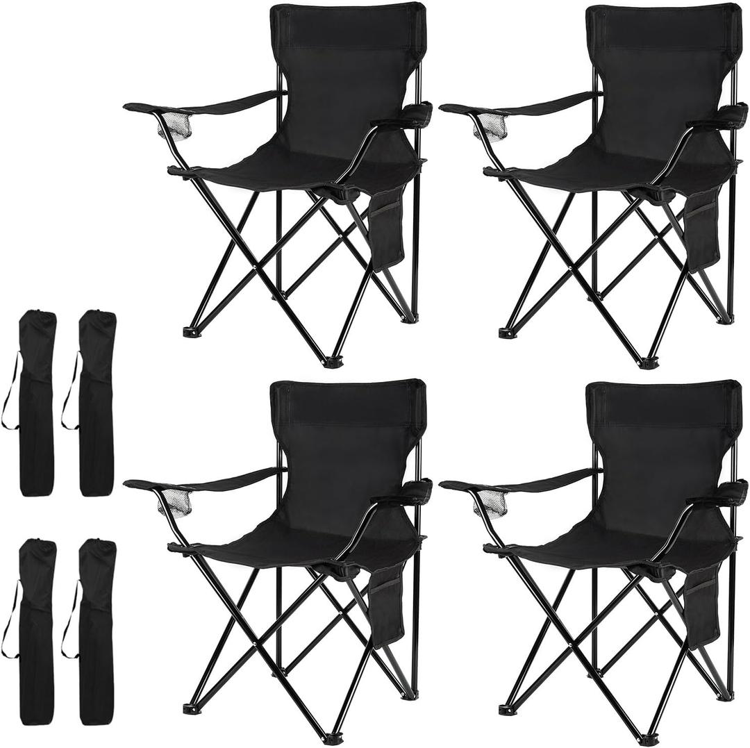 Damei century 4Pack Folding Camping Chairs-Lightweight, Installation-Free, Portable Chair for Beach, Lawn, Outdoor Sports, 31.5 inches x 19.7 inches x 21.3 inches